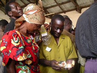 Evangelists excitedly receive their EvangeCubes