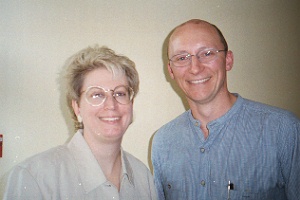 Julie with Stephen Tetley-Jones of Radio Rhema, Auckland, NZ