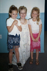 Julie with girls in Pacific Island dress (sarongs)