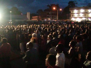 Night shot of the crowd