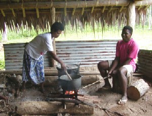 Preparing lunch in a village where the team ministered